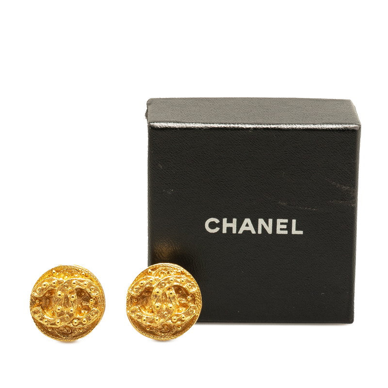 Chanel Gold Plated Coco Mark Earrings 94A