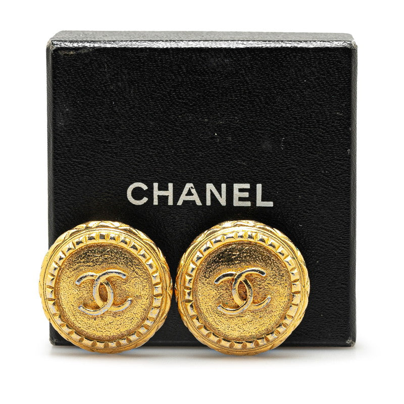 Chanel Gold Plated Coco Mark Earrings