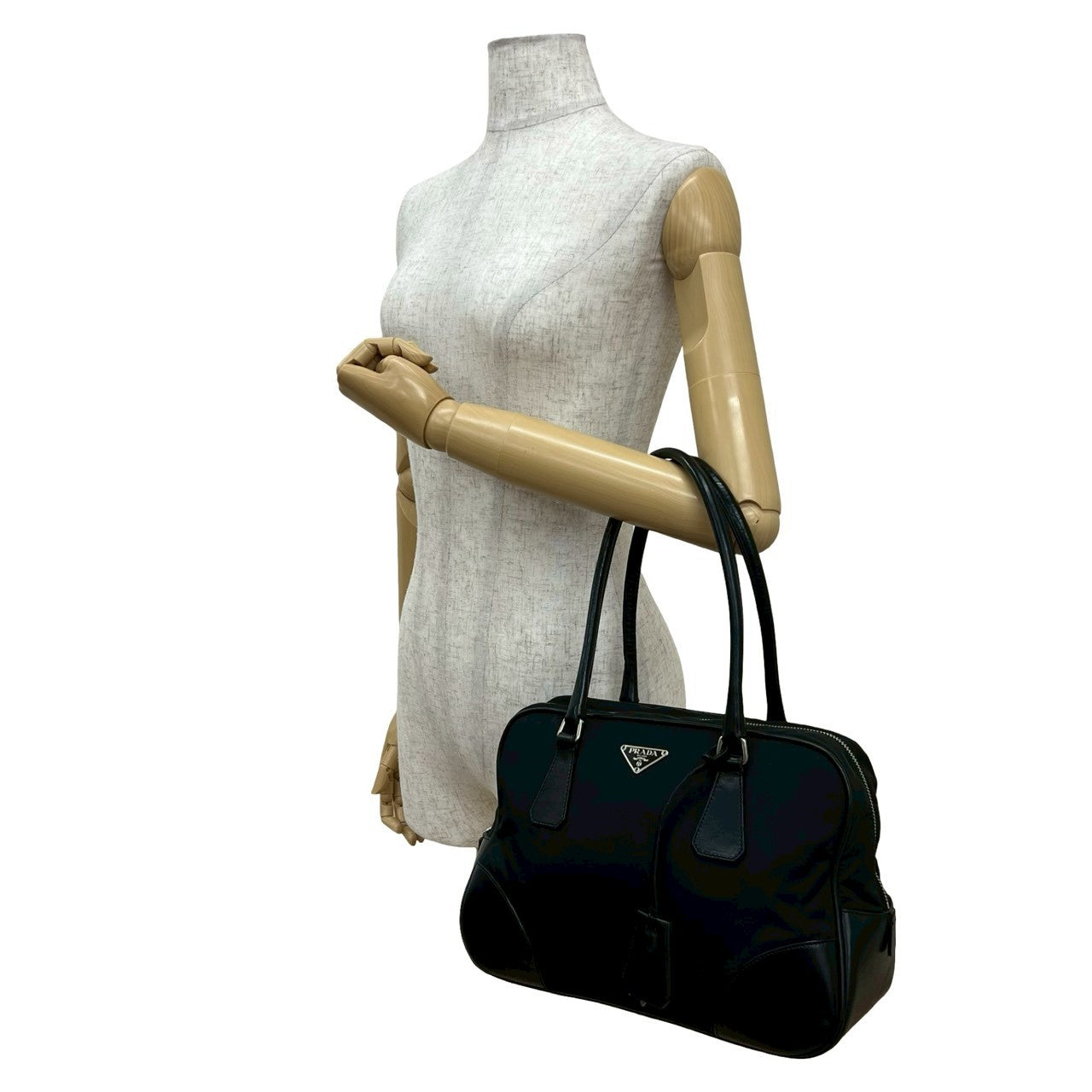 Prada 2Way Handbag Leather Nylon Travel Bag 2Way Handbag 2