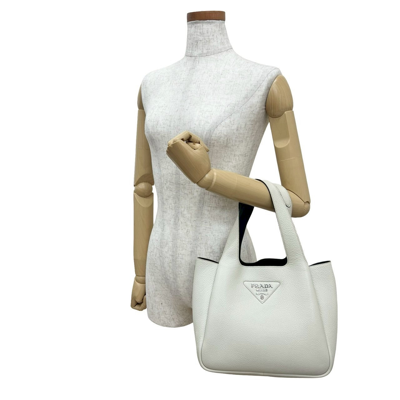 Prada Daino Handbag Leather Vitello Travel Bag