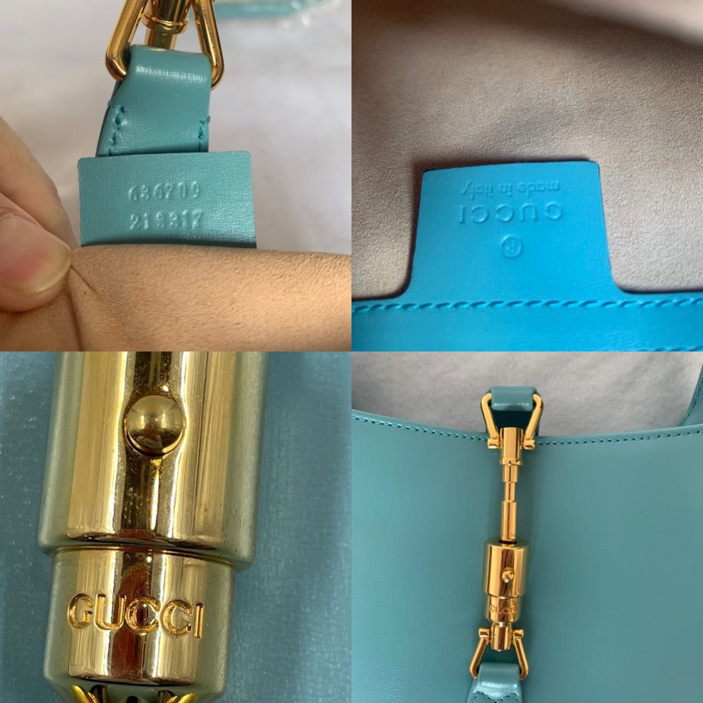 Gucci Jackie Handbag Blue Small Travel Bag
