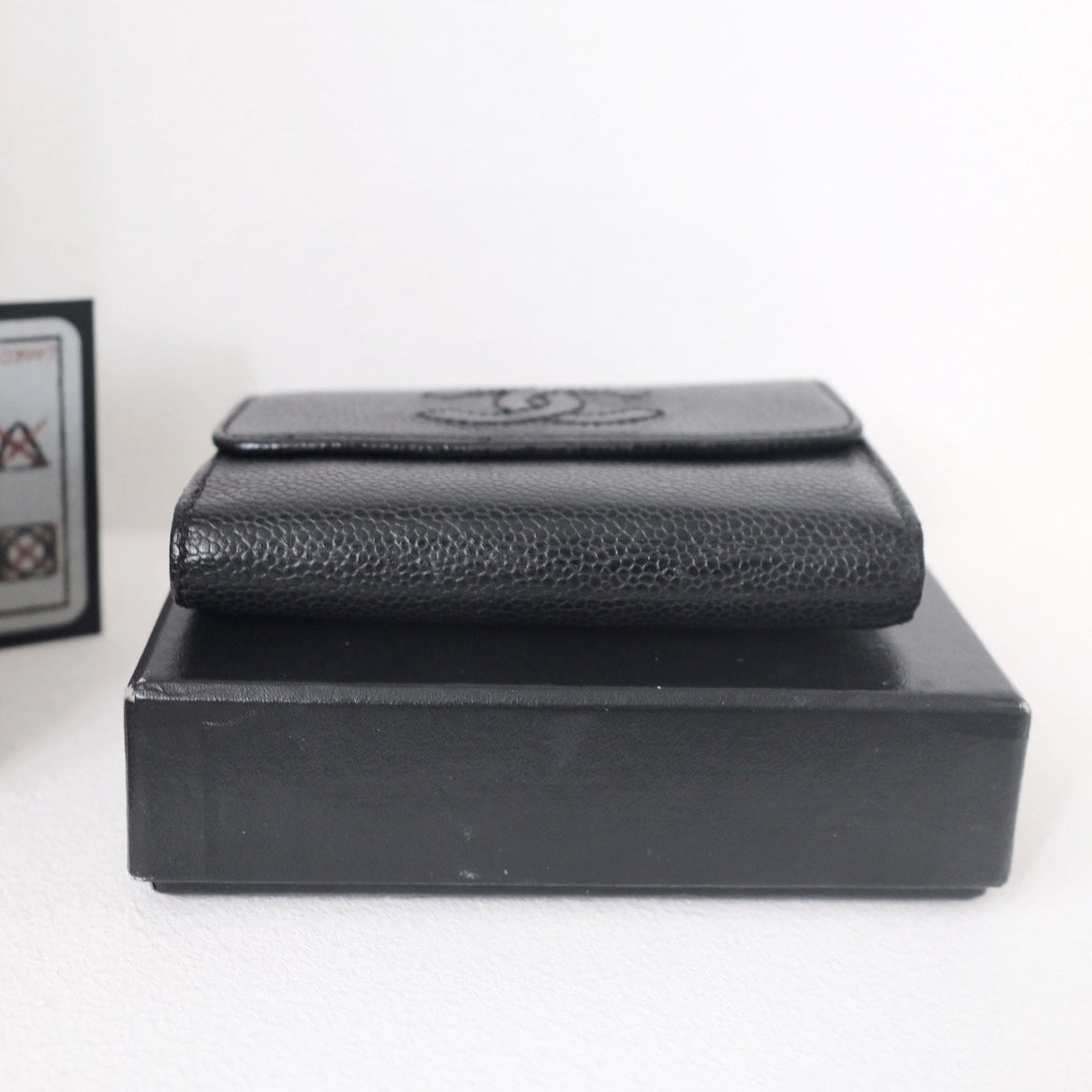 Chanel caviar leather short wallet