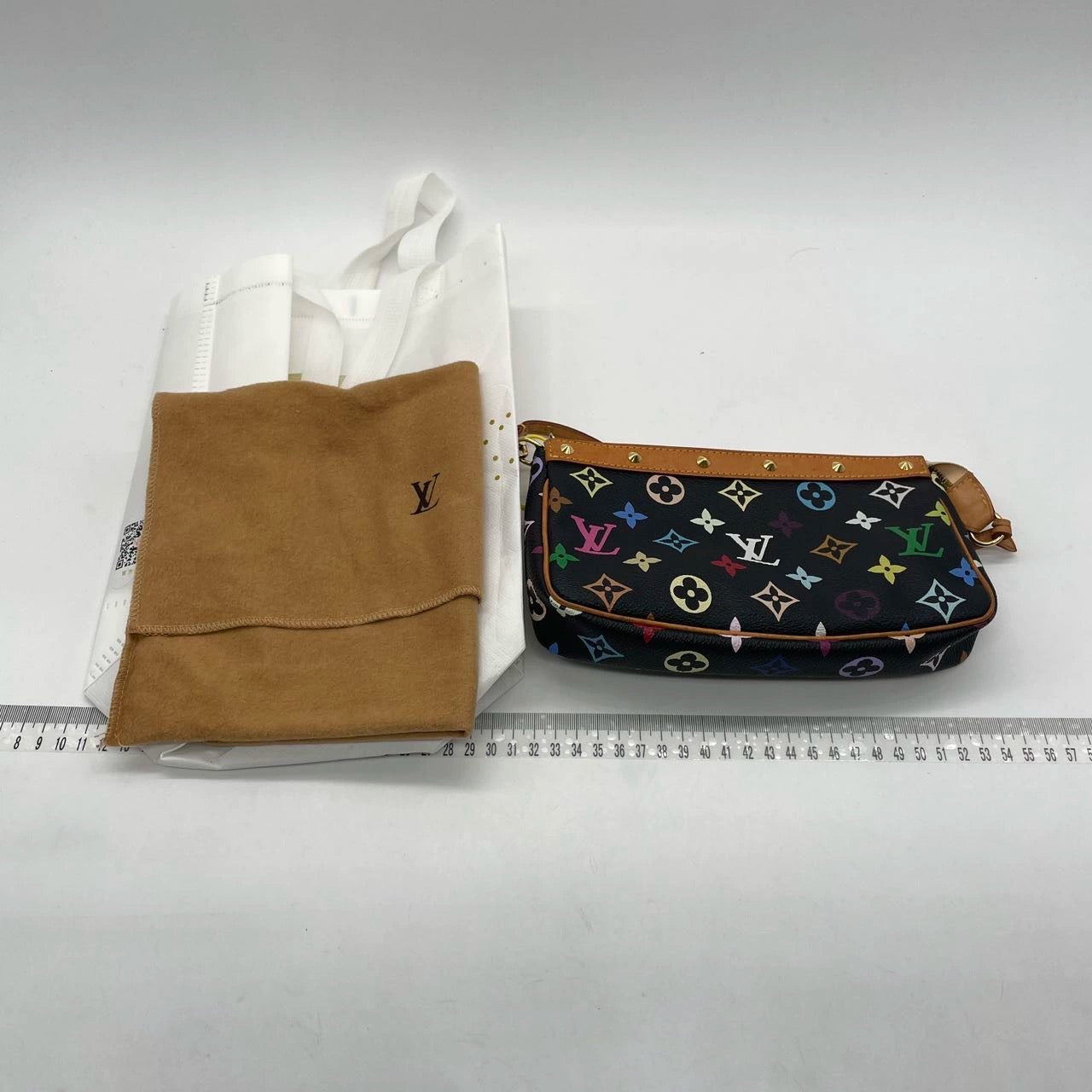 Louis Vuitton pochette accessoires multicolour Canvas Black Clutch Bag