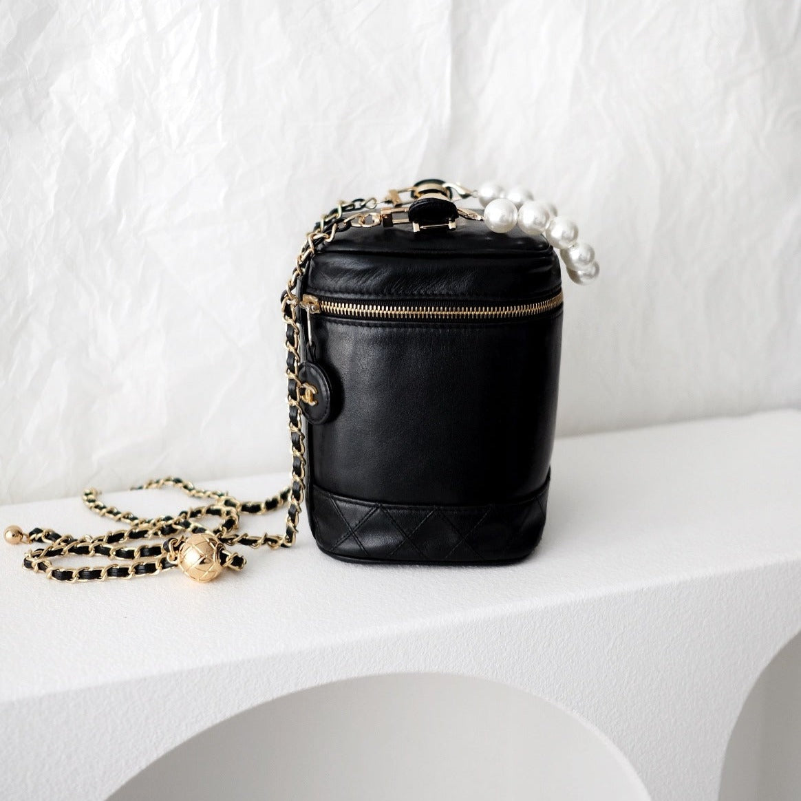Chanel coco sheepskin wash bag
