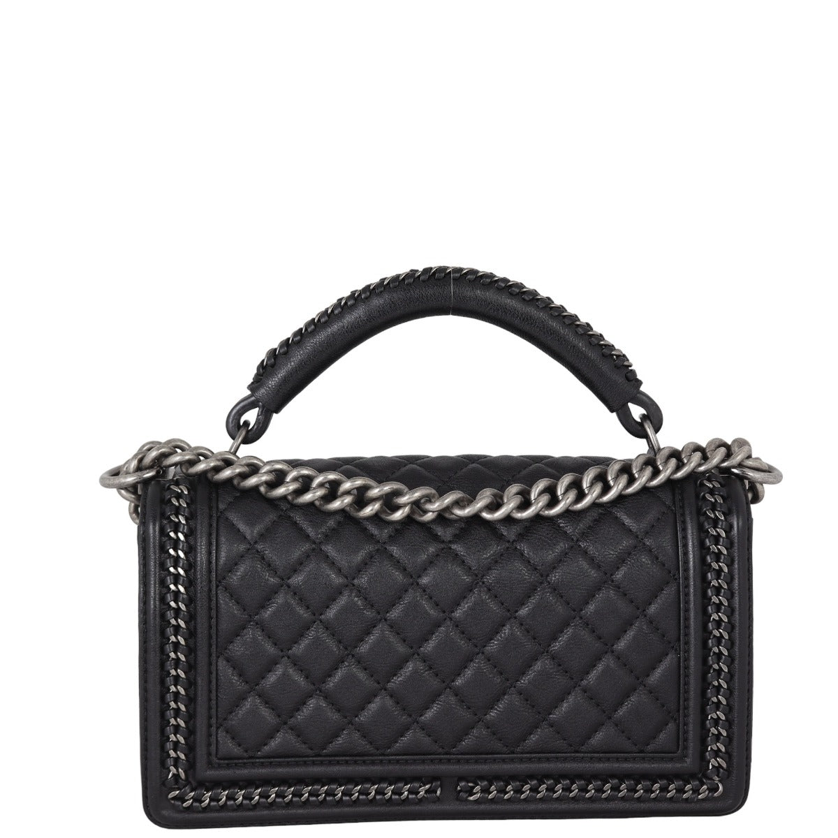 Chanel Boy Paris-Rome Top Handle Old Black Medium Handbag