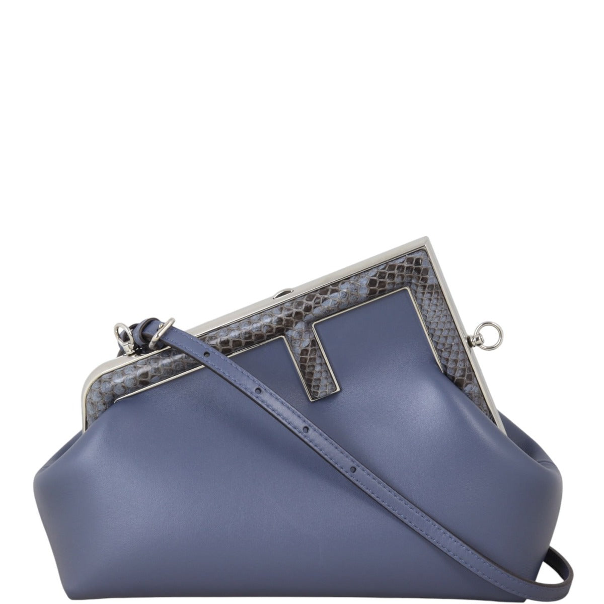 Fendi Shoulder Bag First Clutch with Strap Trim Python Small Clutch Bag