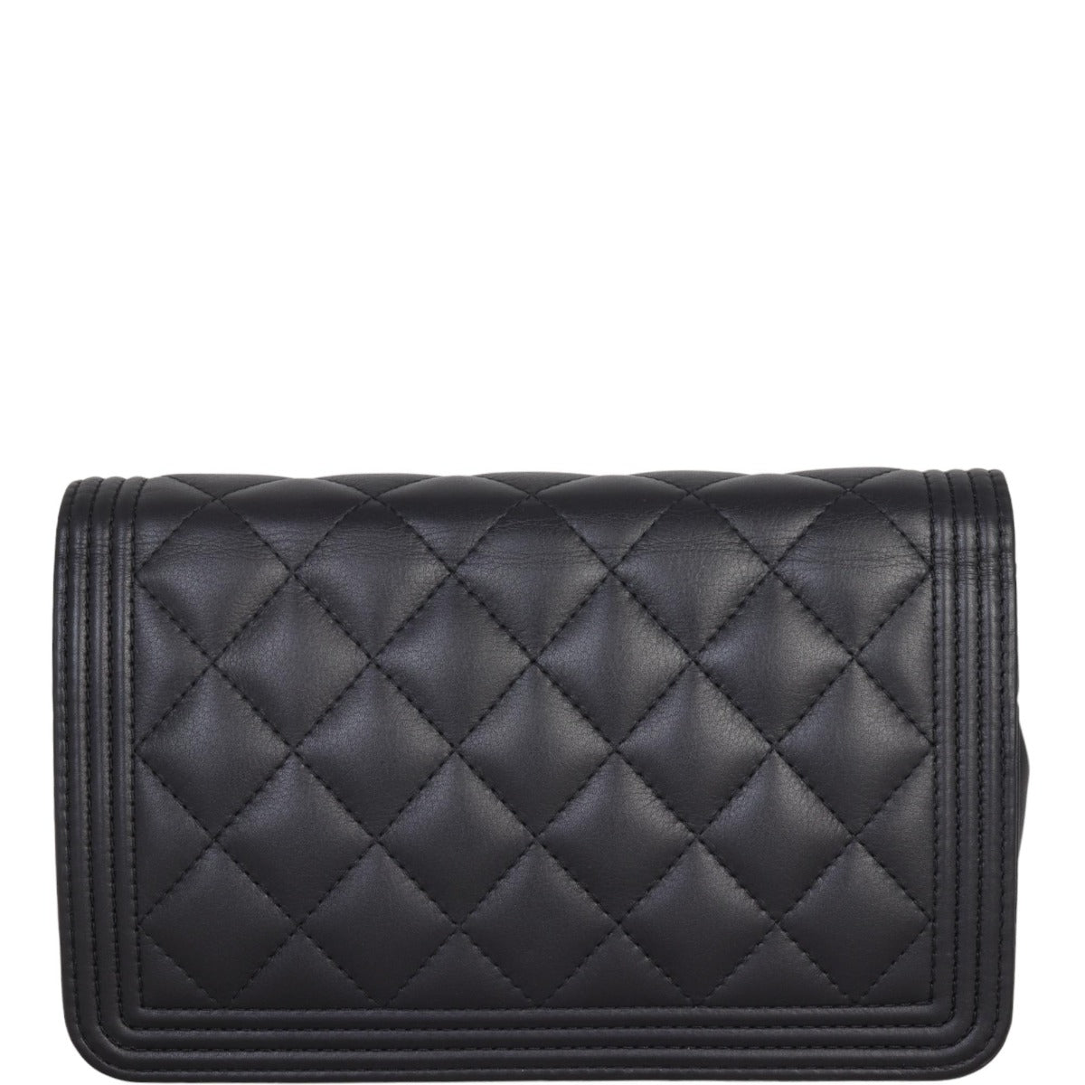 Chanel Boy Wallet on Lambskin Handbag Black Chain