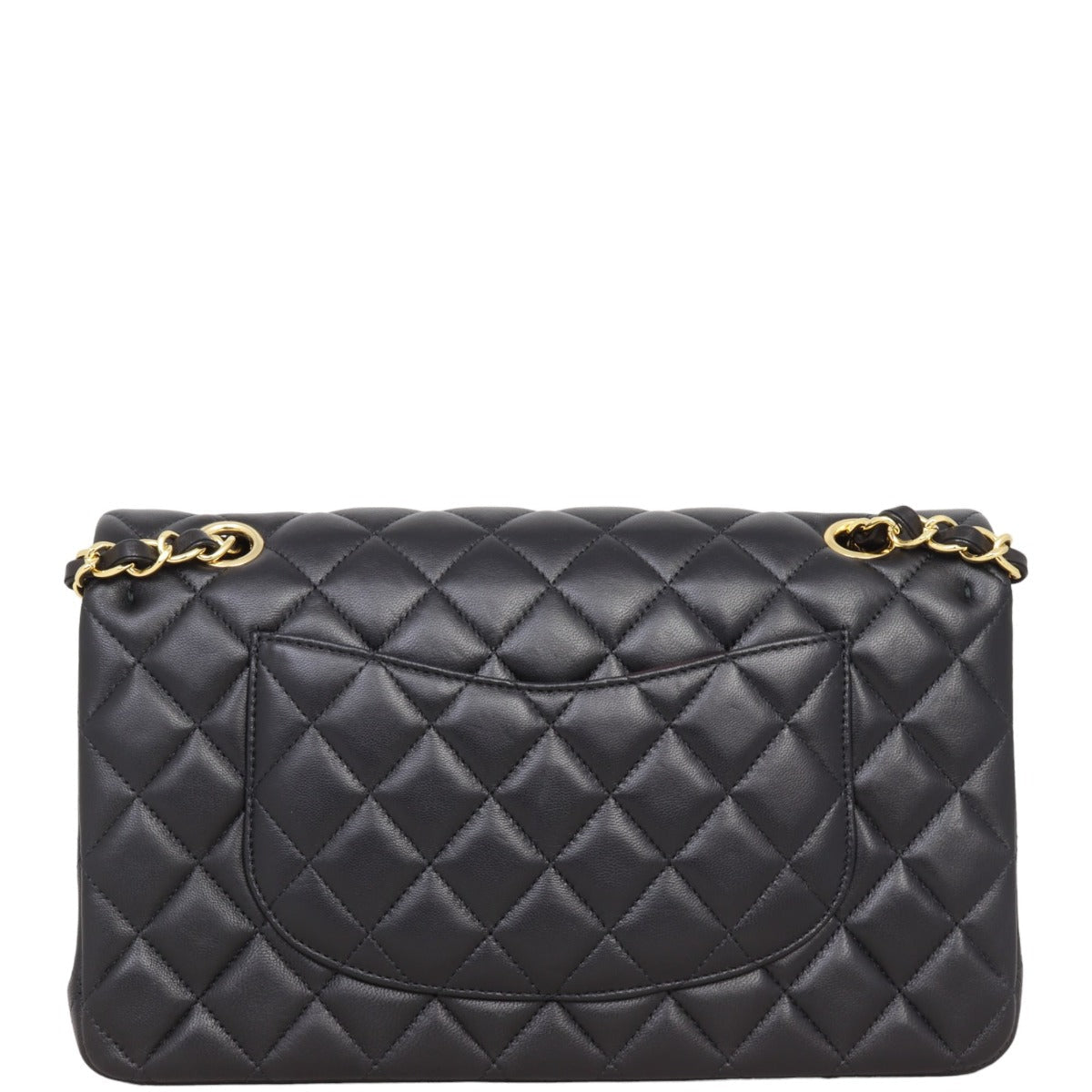 Chanel Classic Double Flap Lambskin Hardware Handbag Black Gold