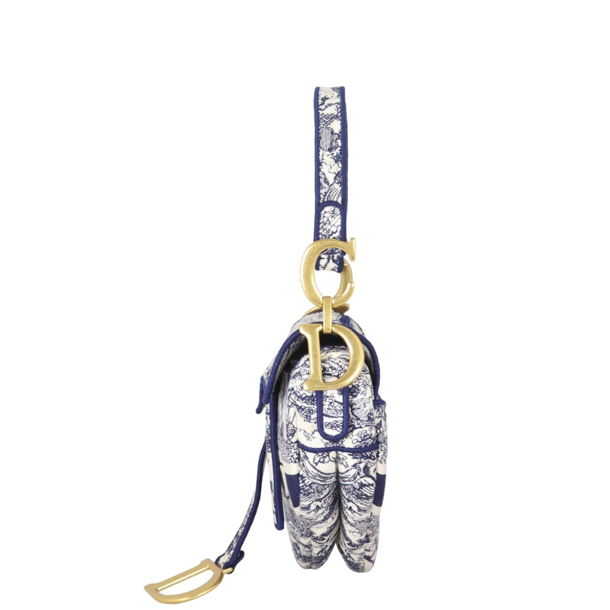 Dior Saddle Bag Toile De Jouy Embroidered Travel Bag
