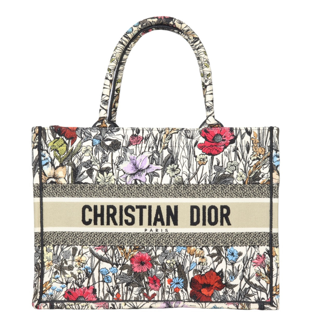 Dior Tote Bag Book Tote Mille Fleurs Canvas Medium