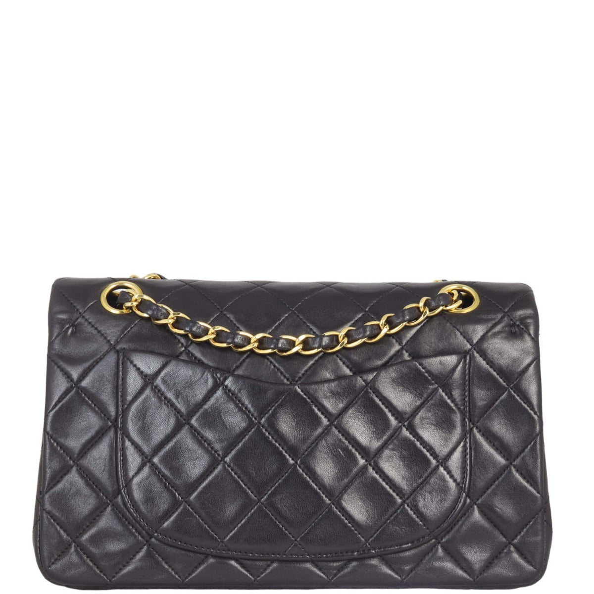 Chanel Classic Double Flap Lambskin Handbag Leather Black