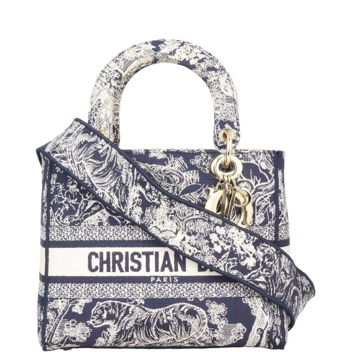 Dior Handbag Lady D-Lite 3 Canvas Medium