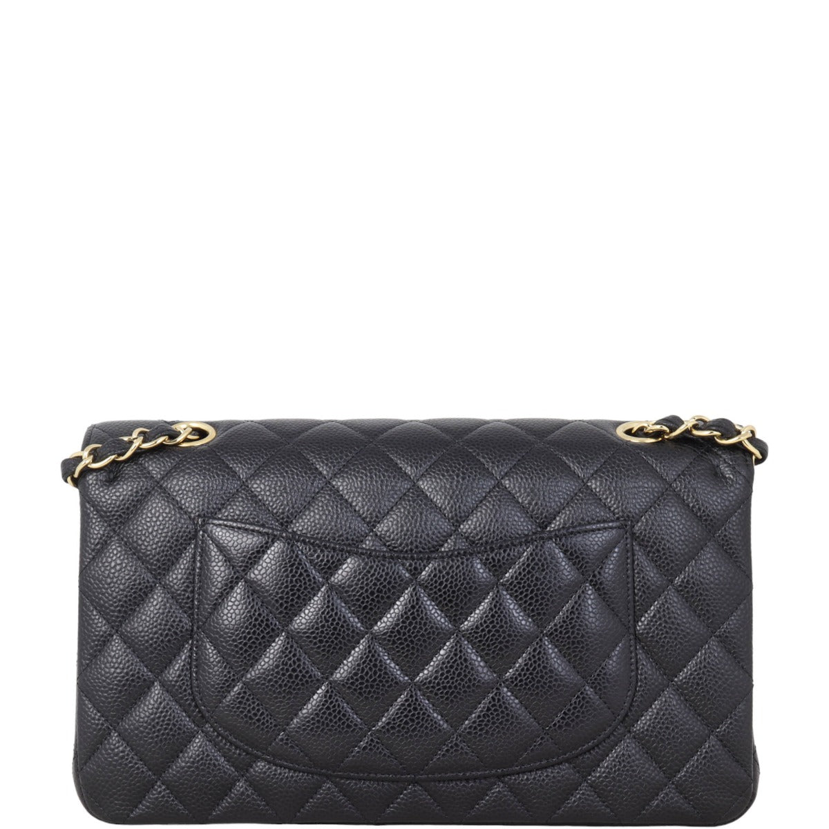 Chanel Classic Double Caviar Hardware Handbag Gold Medium
