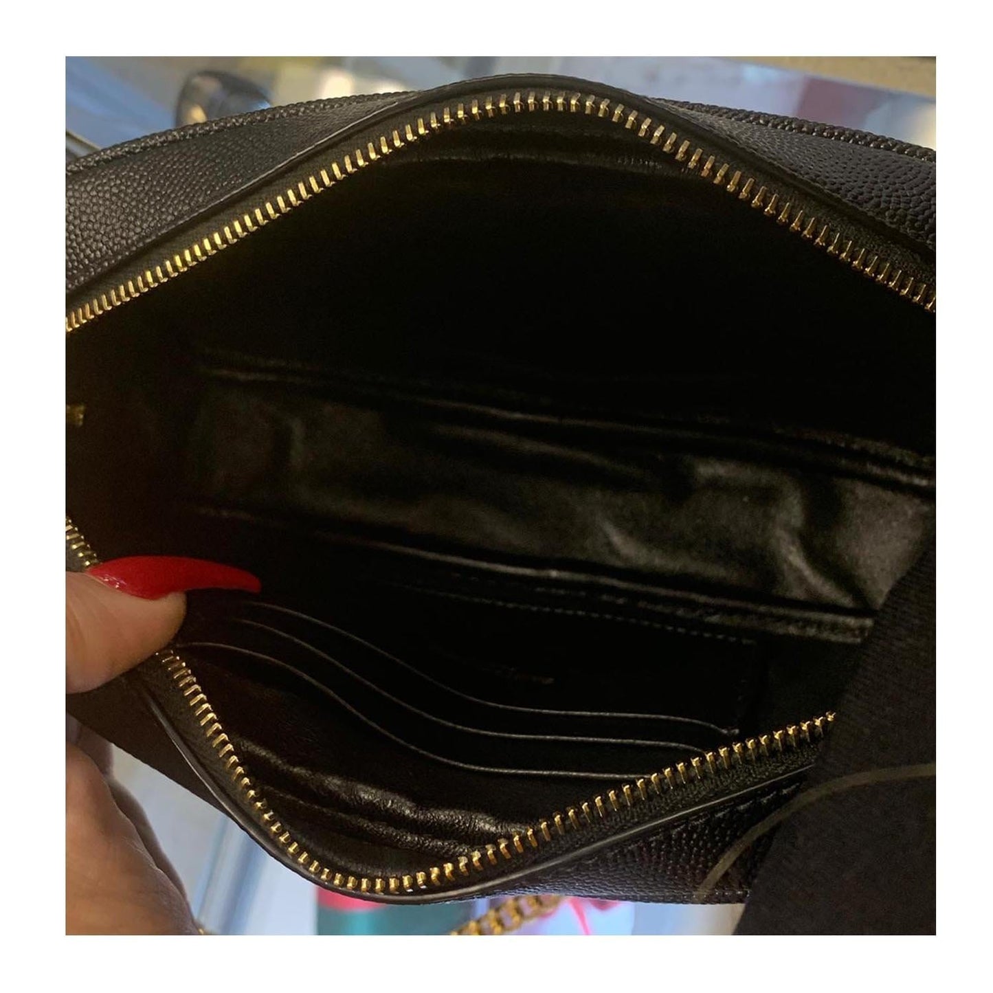 YSL Saint Laurent Yves Lou Grain De Poudre Camera Bag Black Mini Crossbody Bag