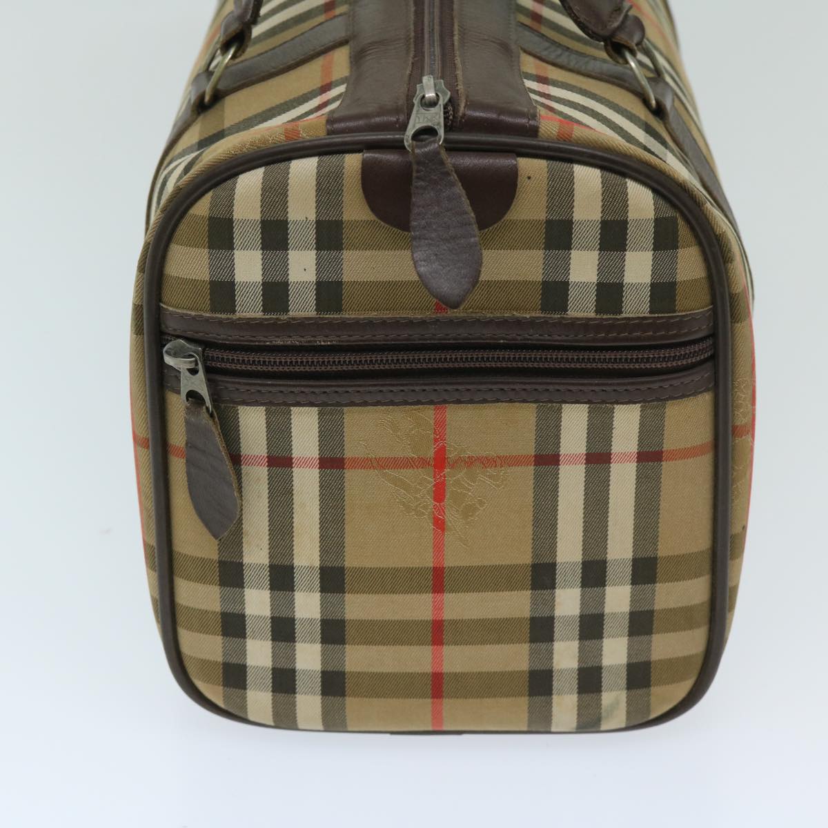 Burberry Luxury ss Nova Check Boston Bag Auth Ki4187 Canvas Beige Travel Bag