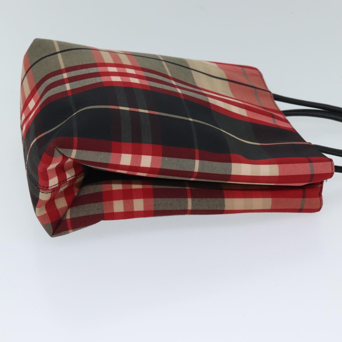 Burberry Luxury Nova Check Hand Bag Auth Ki4392 Canvas Black Red Travel Bag
