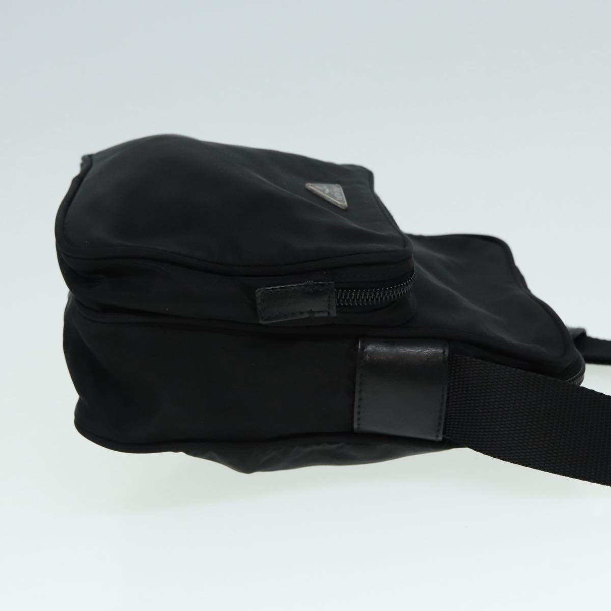 Prada Shoulder Bag Auth Nylon Black Black Auth Ki4915