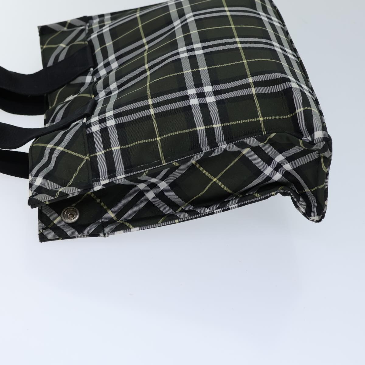 Burberry Luxury Nova Check Hand Bag Auth Kk224 Nylon Black Green Travel Bag
