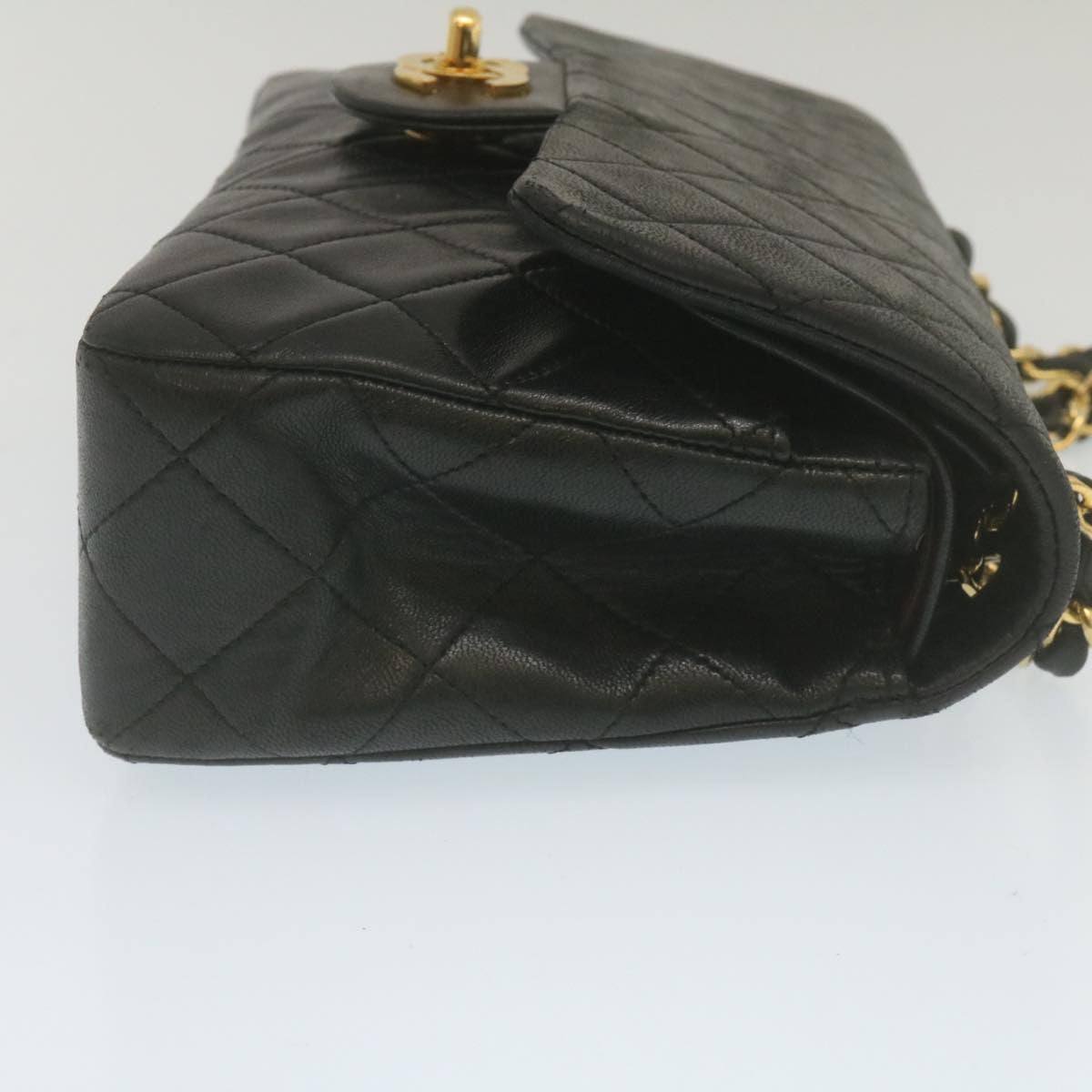 Chanel Classic Matelasse Chain New Shoulder Bag Lamb Skin Black Auth A