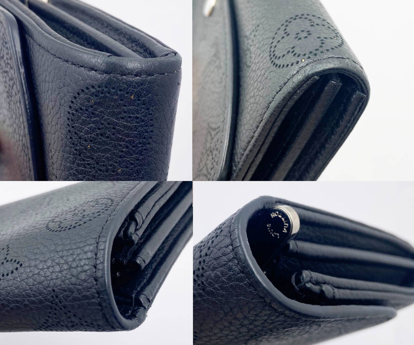 CHANEL Black Iris Mahina Leather Long Wallet