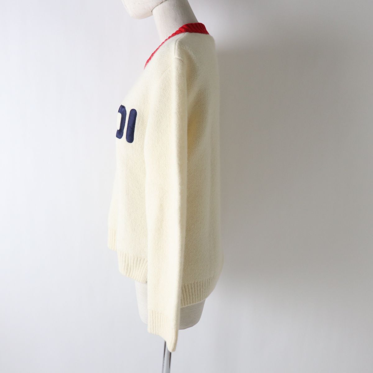 Fendi Knit Main Mohair Alpaca Rayon Wool Ivoryx Women Nylon Blue Red Travel Bag