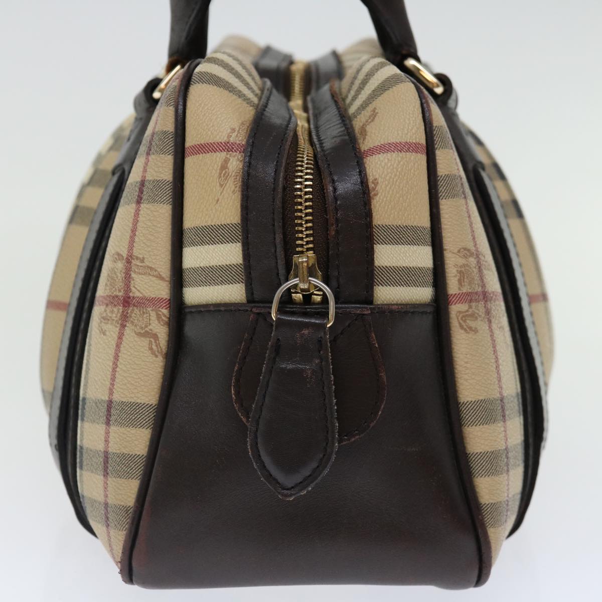 Burberry Luxury Nova Check Hand Bag Pvc Auth Mr098 Beige Travel Bag