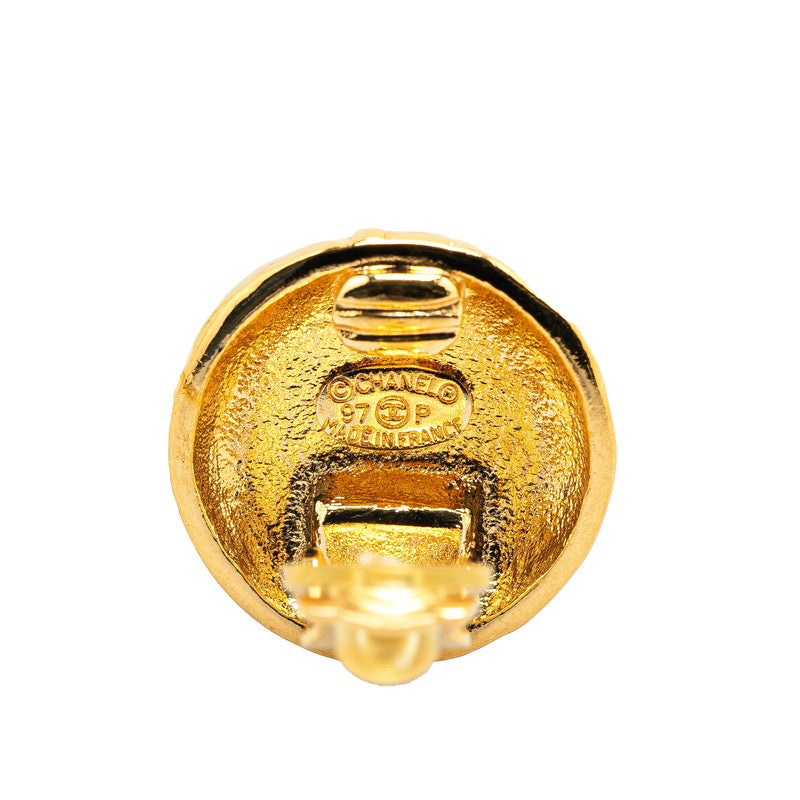 Chanel Gold Plated Coco Mark Earrings 97P