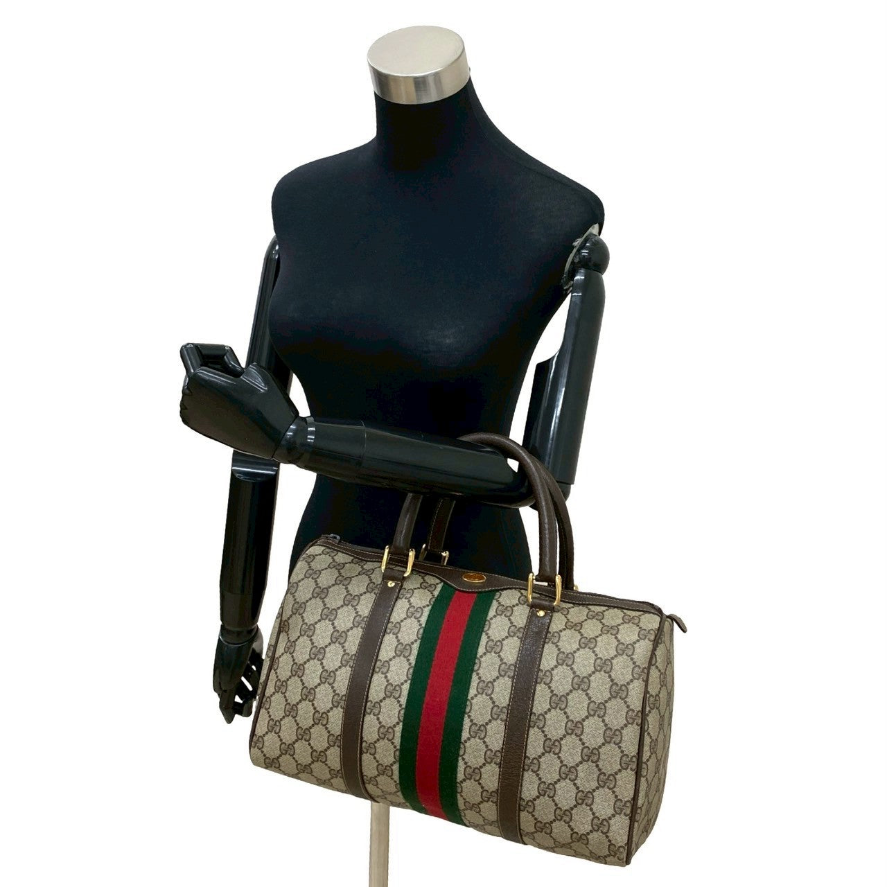 Gucci Pvc Handbag Leather Logo Travel Bag Leather Handbag