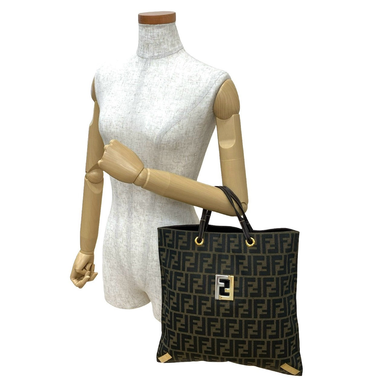 Fendi Zucca Ff Tote Bag Leather Canvas