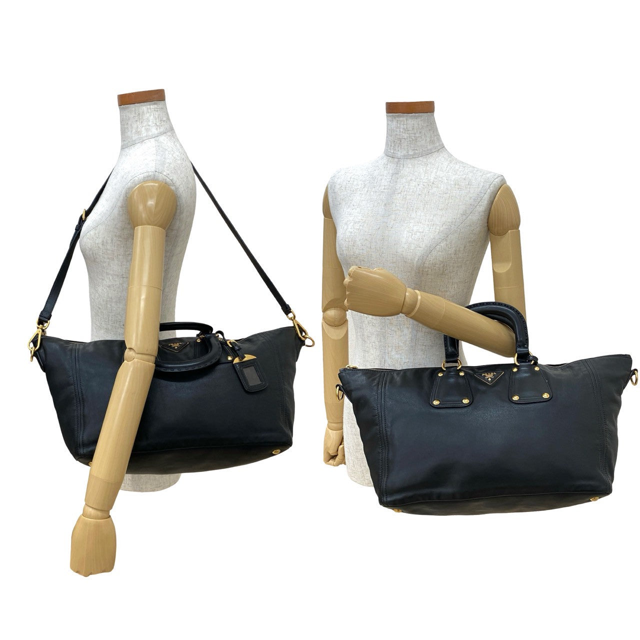 Prada 2Way Handbag Leather Travel Bag 2Way Handbag 6