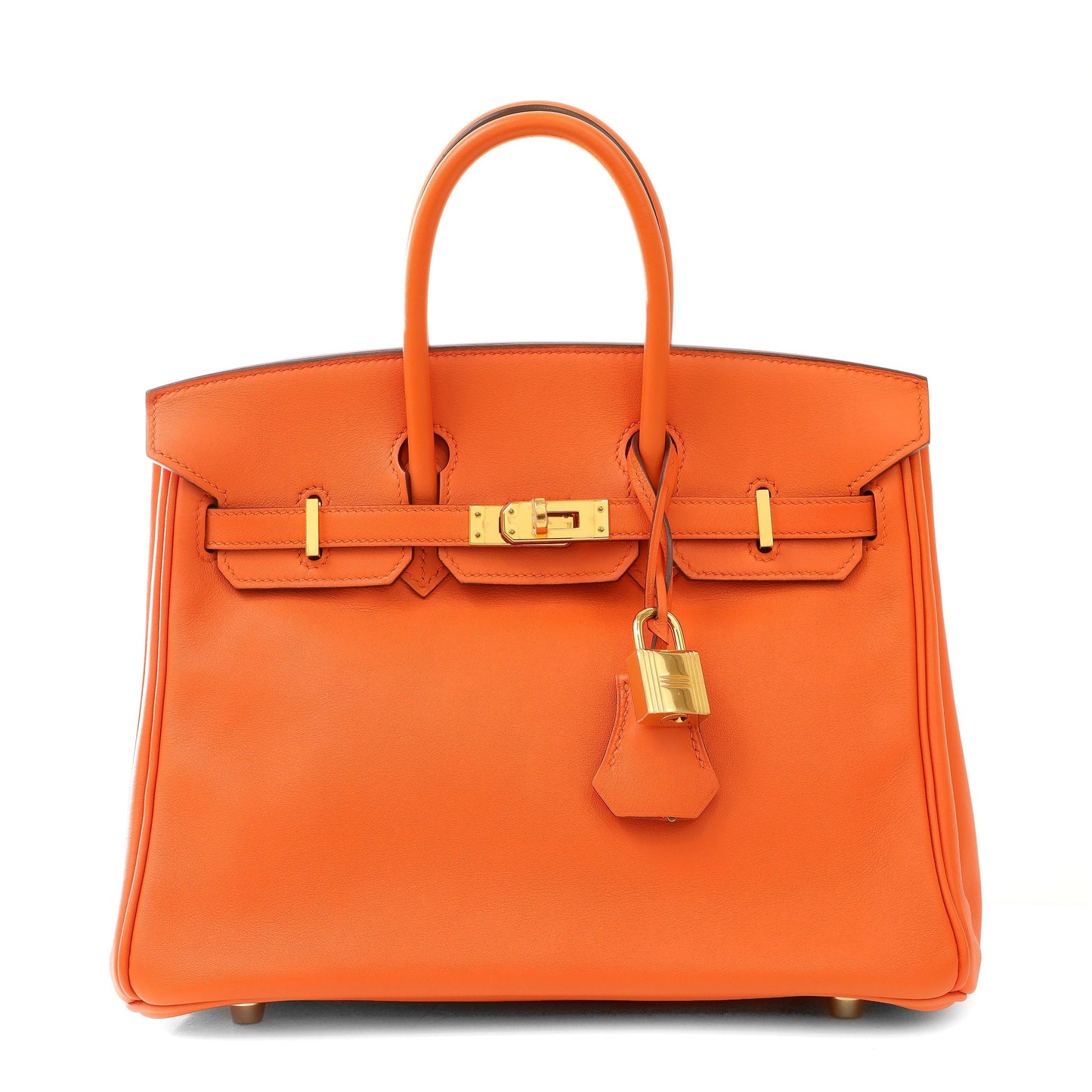 Hermes Swift Birkin W Hardware Handbag Gold Orange Travel Bag