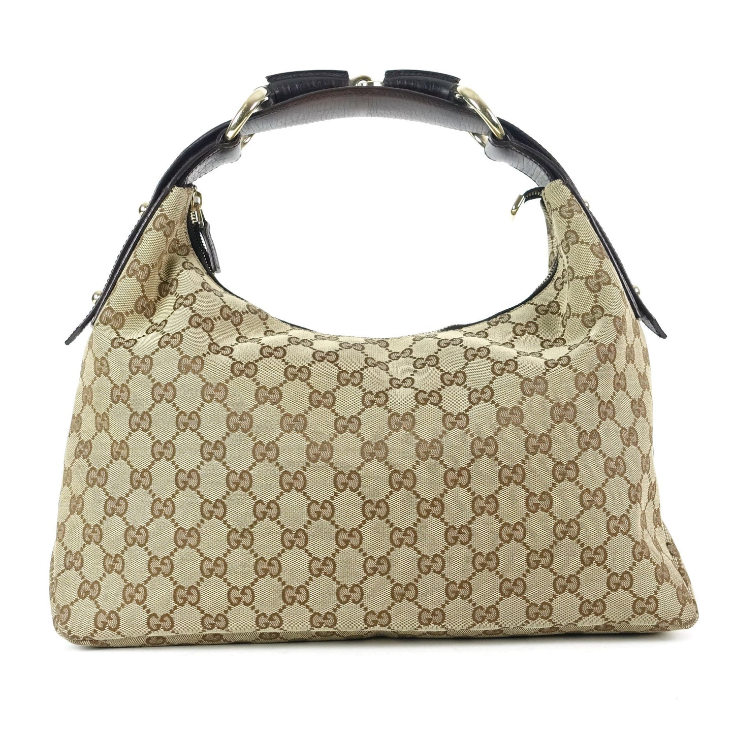 Gucci Horsebit Hobo Bag Canvas Monogram Travel Bag