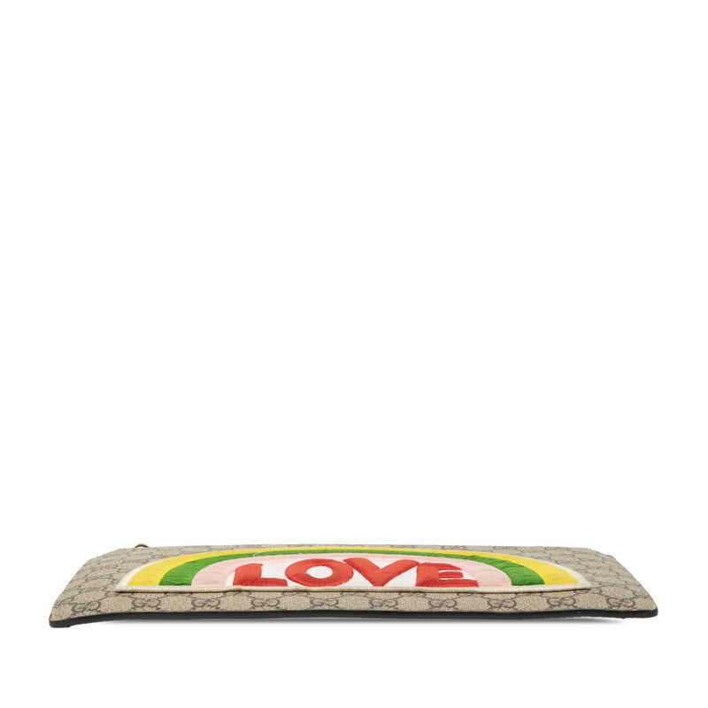 Gucci Supreme Rainbow Love Pvc Clutch Bag