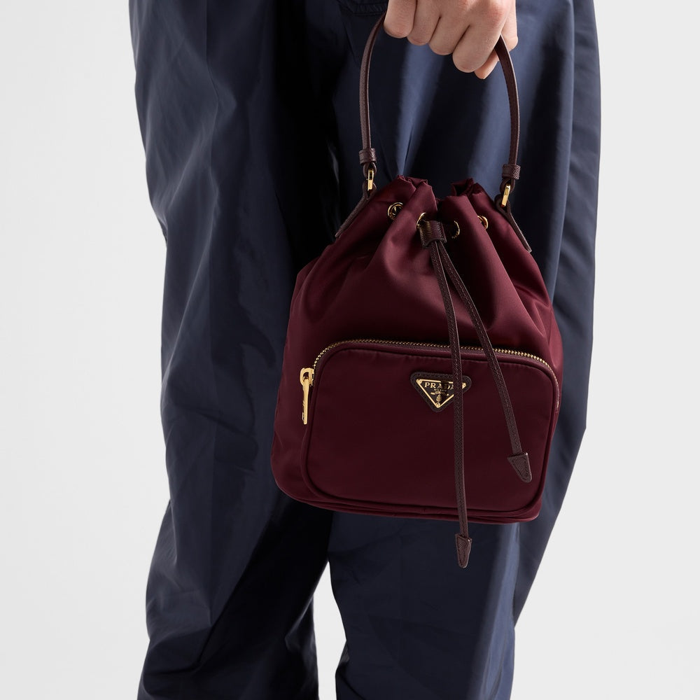 Prada Duet Re Bag Nylon Bucket Bucket Bag