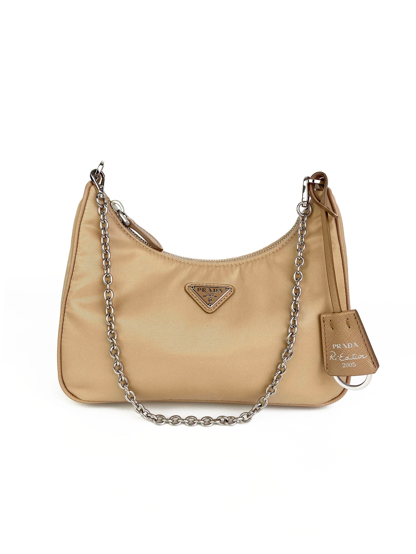 Prada Handbag Desert Re- Bag Nylon Beige
