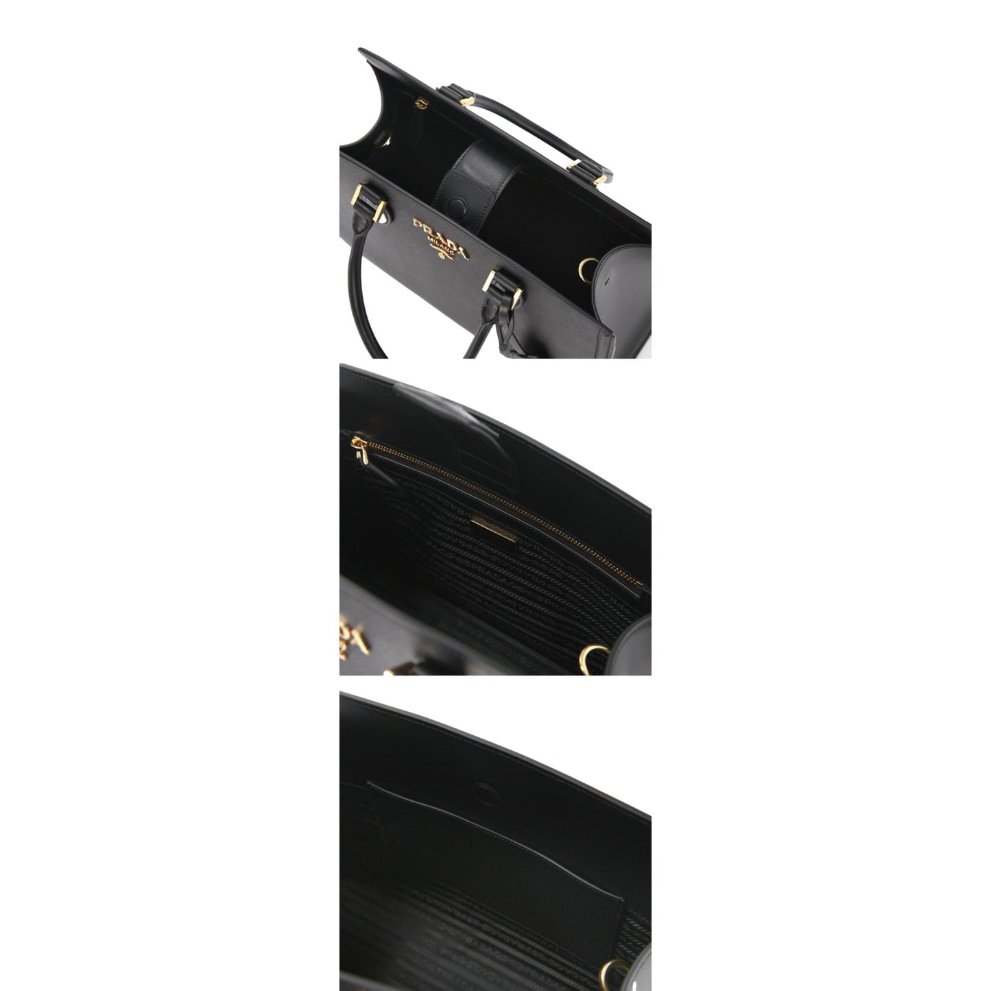 Prada Lux Crossbody Satchel Bag Leather Saffiano Black