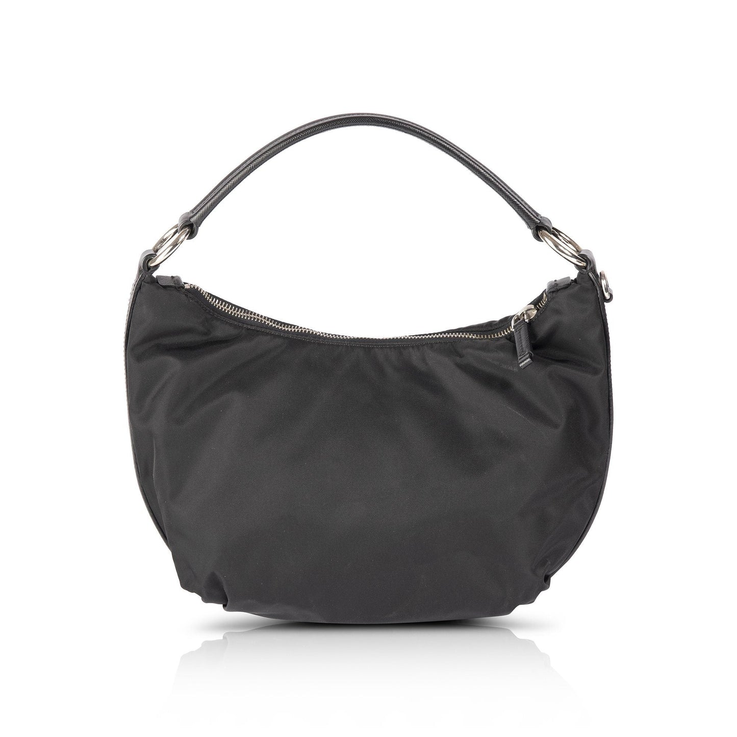 Prada Saffiano Trimmed Tessuto Hobo Handbag Nylon Travel Bag