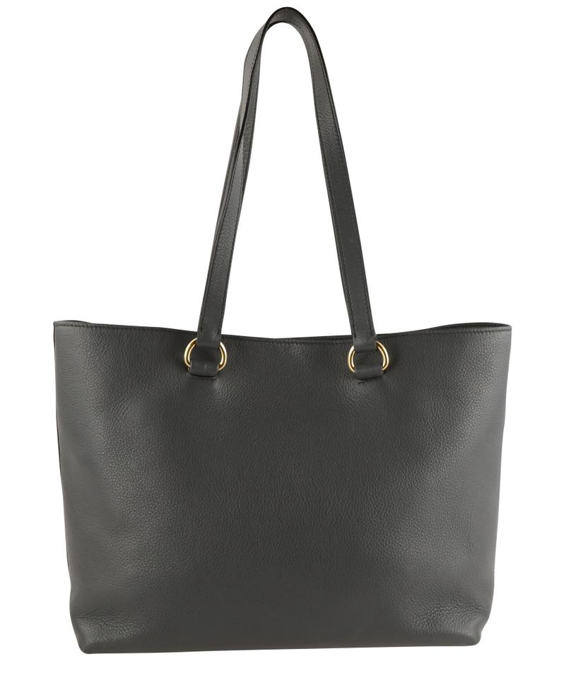Prada Daino Shopping Grey Tote Leather Vitello Gray Tote Bag