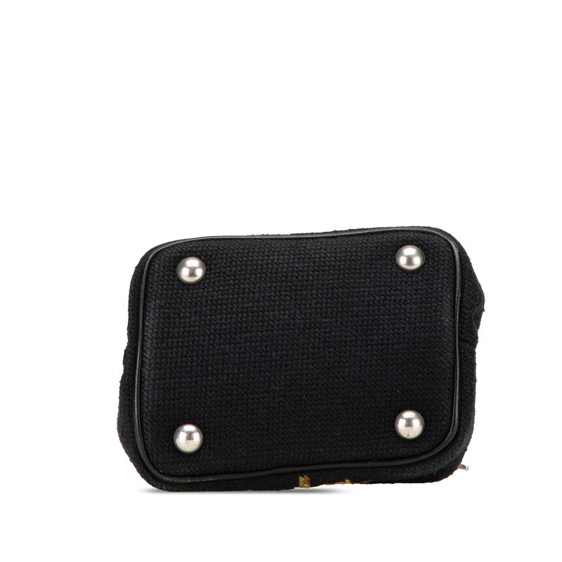 YSL Saint Laurent Flower Shoulder Bag Canvas