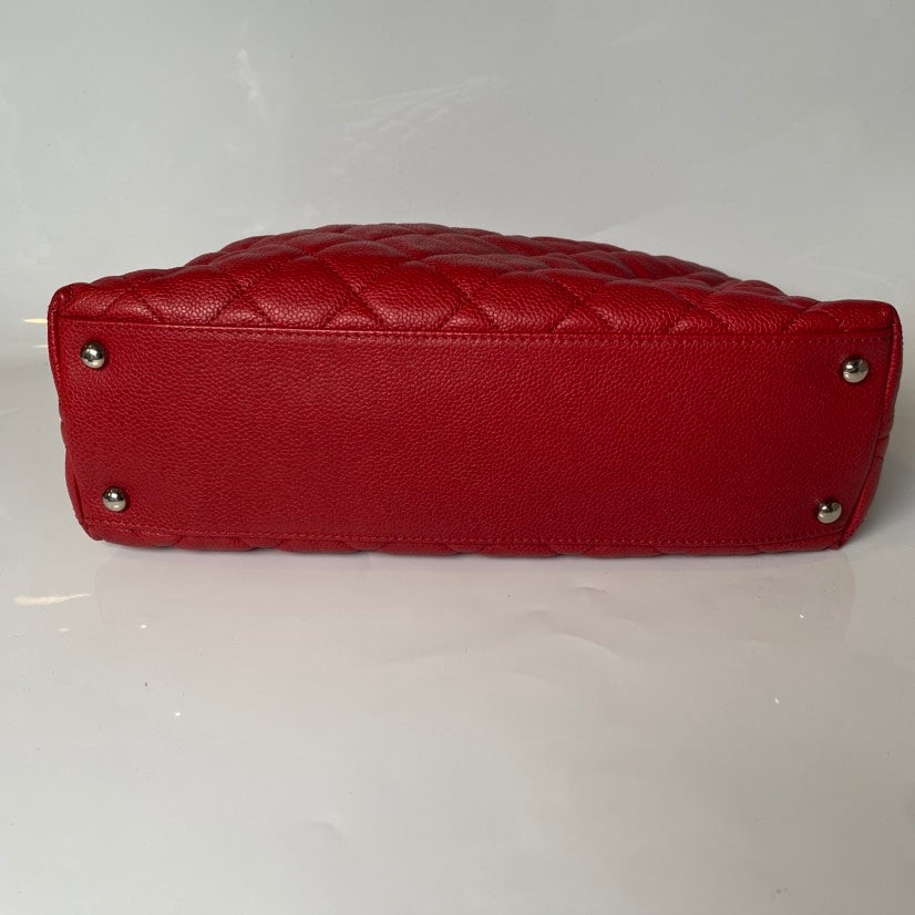 Chanel Quilted Red Leather Hobo Bag