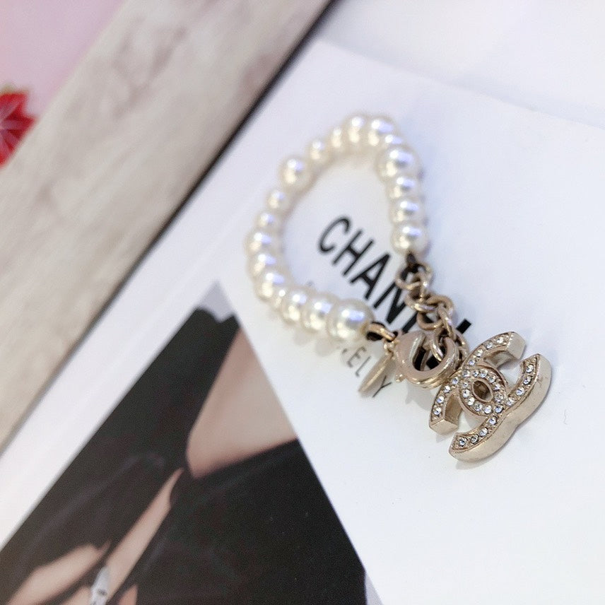 Chanel White Pearl Charm Bracelet Fine Jewelry