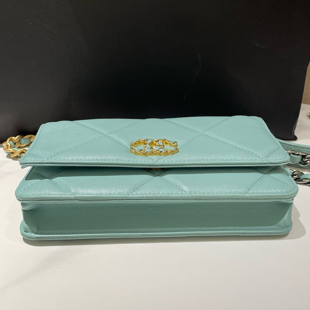 Chanel Bag Wallet on Chain Mint Green Leather