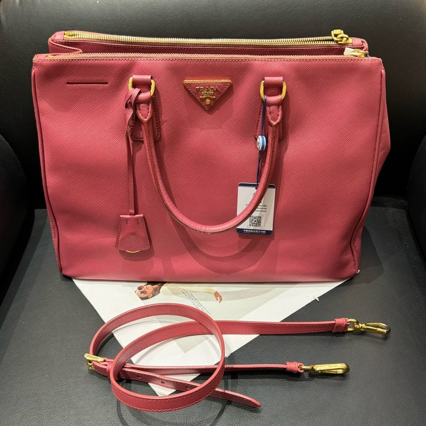 Prada Handbag Galleria Tote Bag Leather Pink