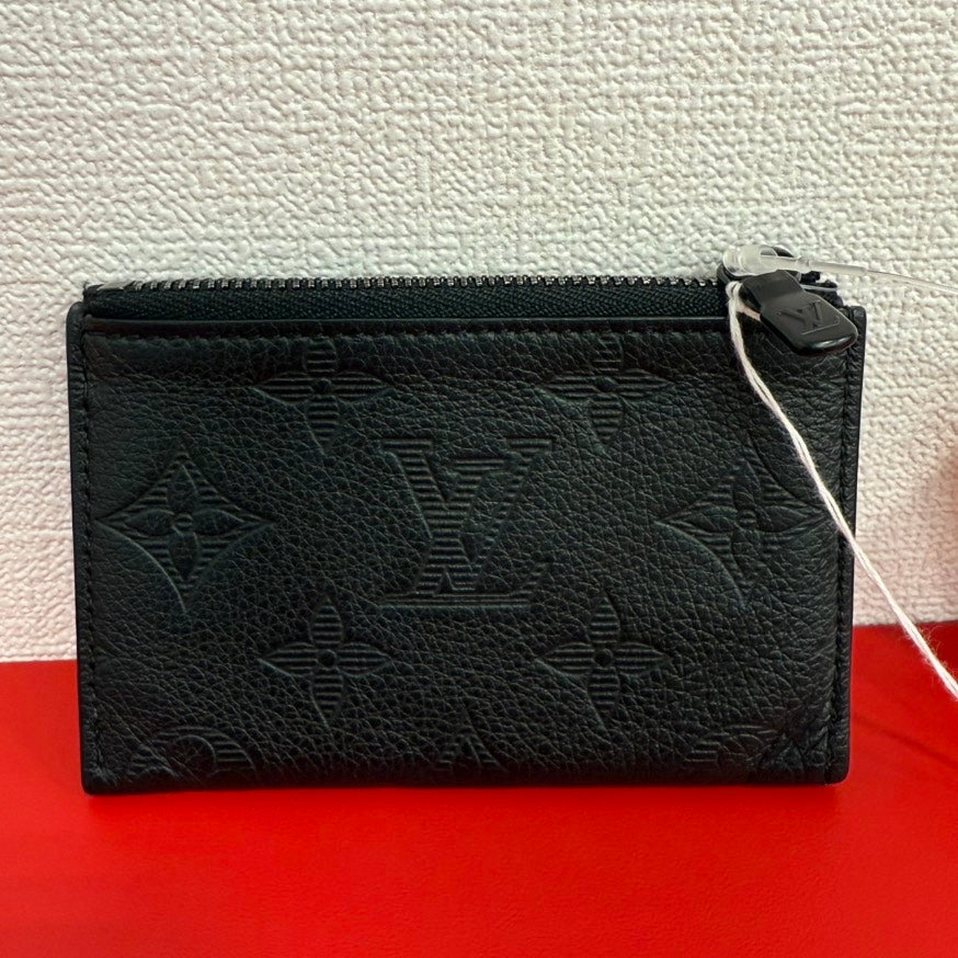 Louis Vuitton Black Leather Monogram Card Case Wallet