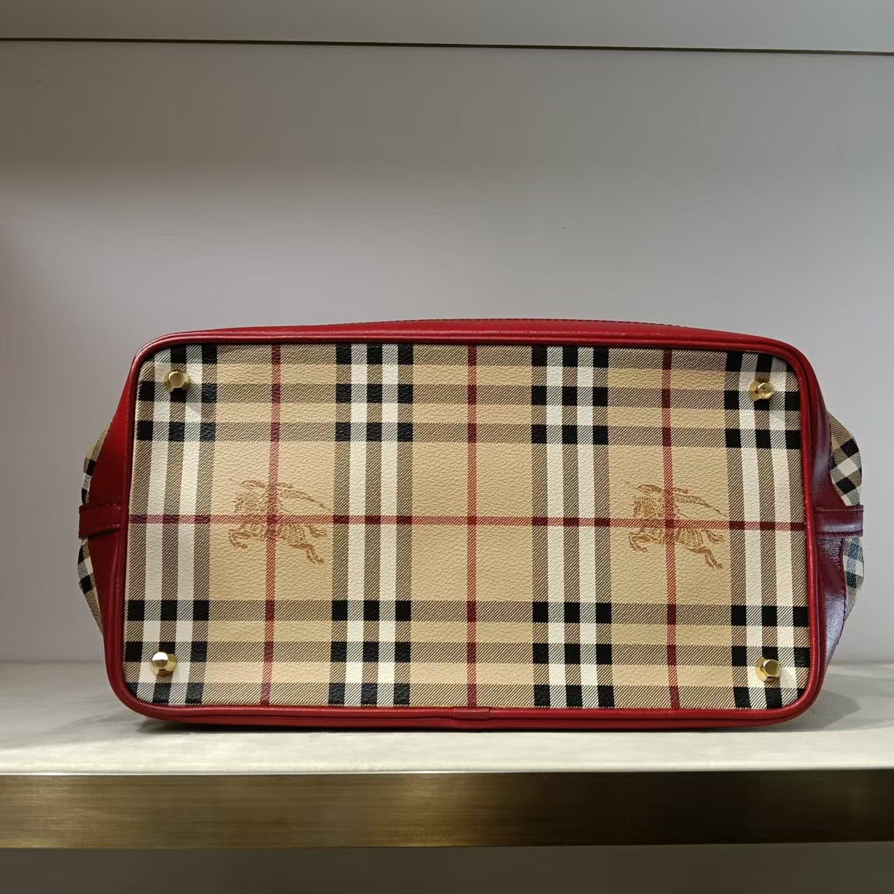 Burberry Luxury Two Way Plaid Shoulder Bag In Beige