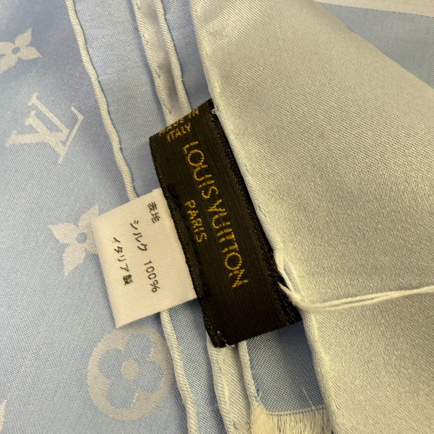 Louis Vuitton Silk Scarf FM6010F Light Blue Scarves