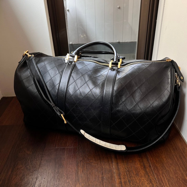 Chanel Leather way Black Travel Bag