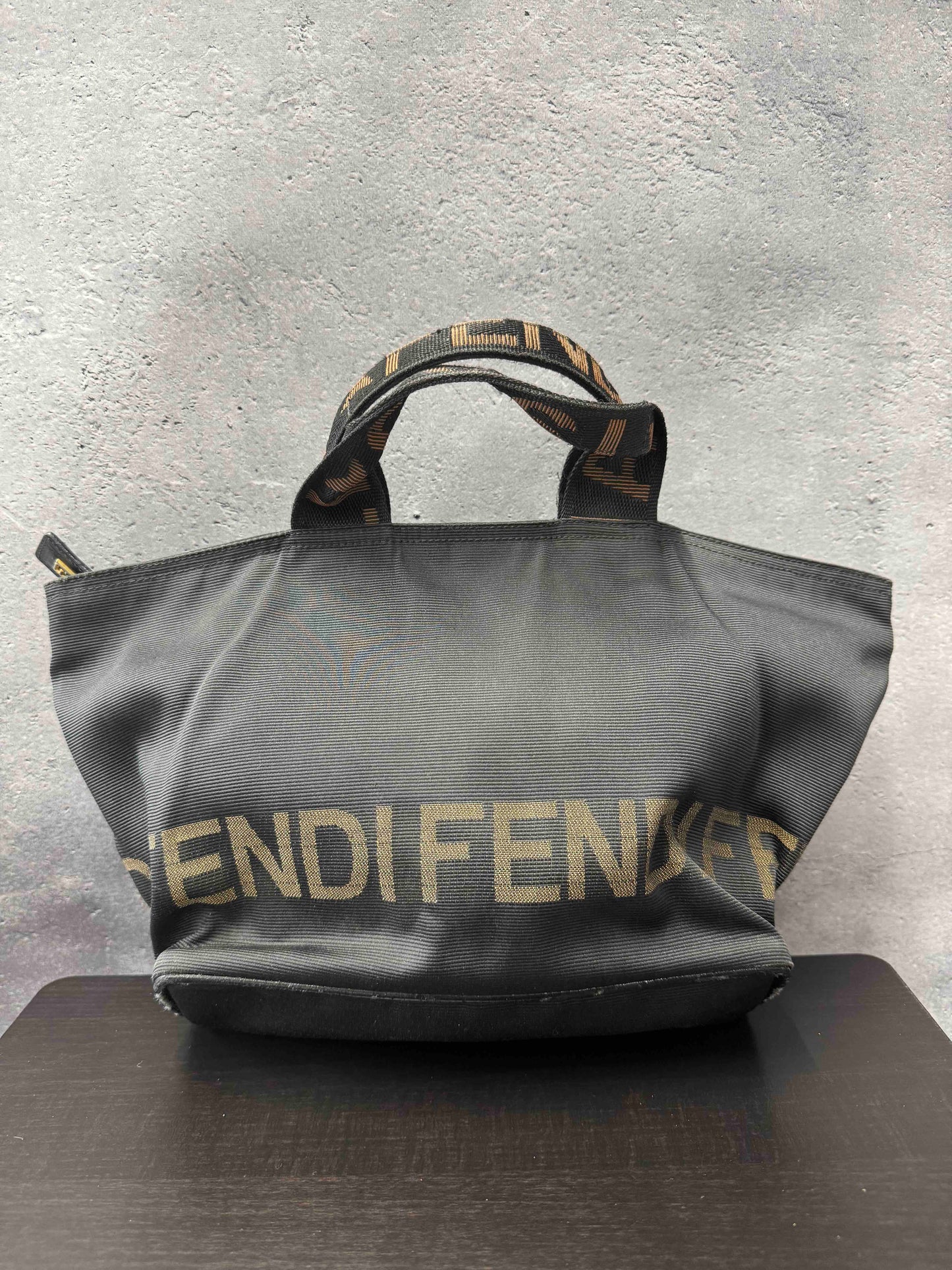 Fendi Handbag Tote Bag Nylon Black
