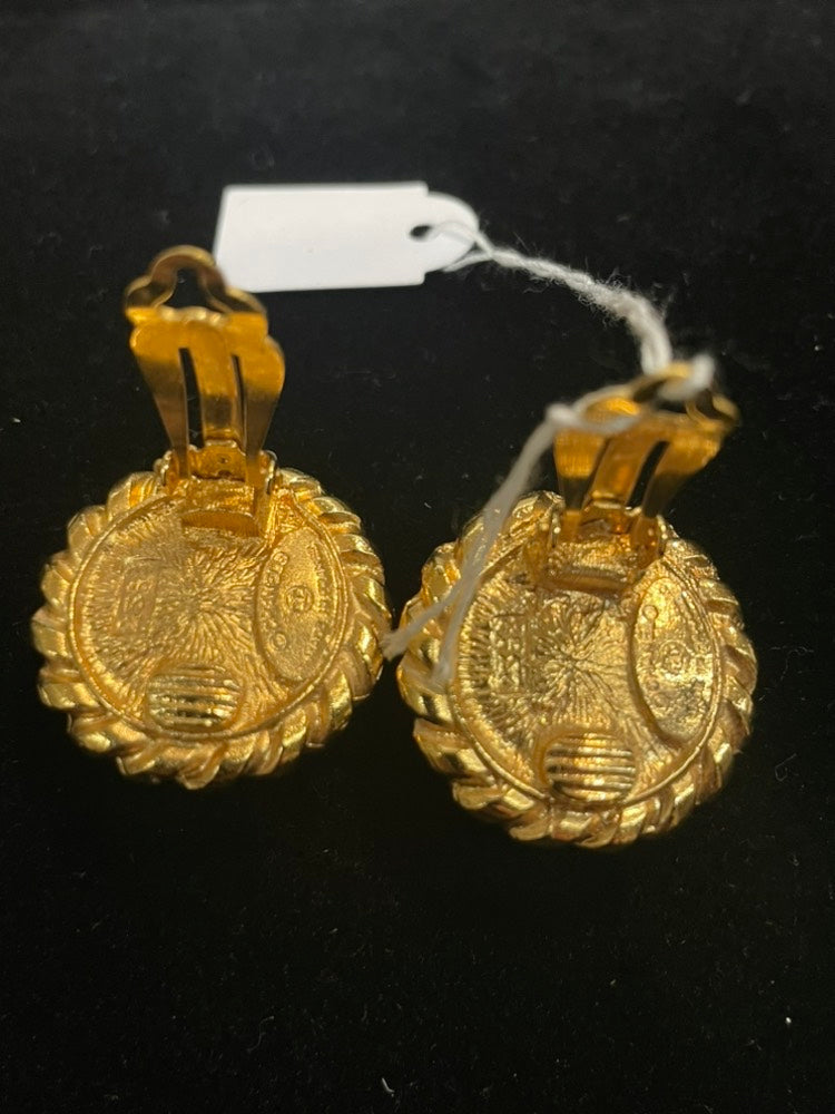 Chanel Clip-On Earrings Gold Pearl Style
