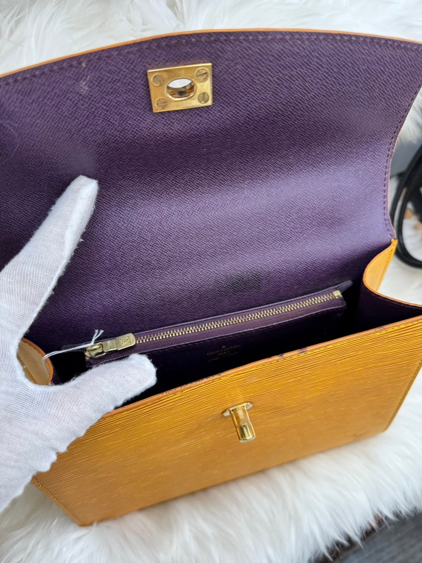 Louis Vuitton Epi Malesherbes Yellow Top Handle Bag